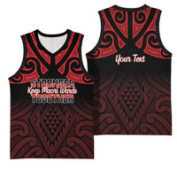 Personalised Keep Maori Wards New Zealand Basketball Jersey Stronger Together Aotearoa Taniko - Polynesian Pride