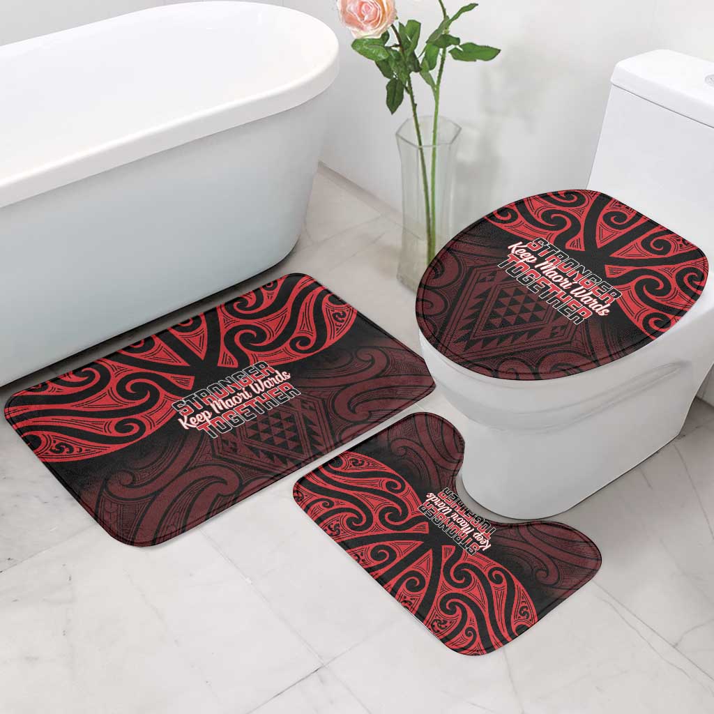 Keep Maori Wards New Zealand Bathroom Set Stronger Together Aotearoa Taniko - Polynesian Pride