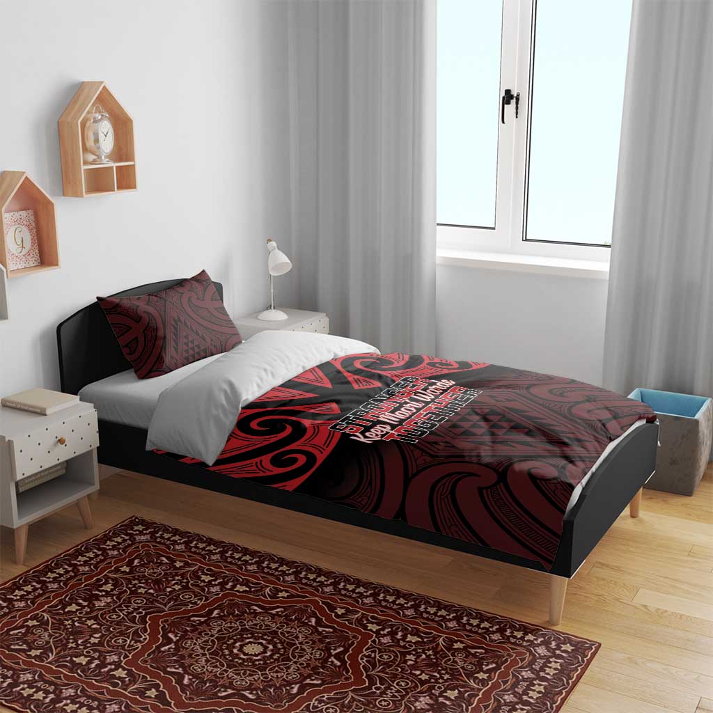 Keep Maori Wards New Zealand Bedding Set Stronger Together Aotearoa Taniko - Polynesian Pride