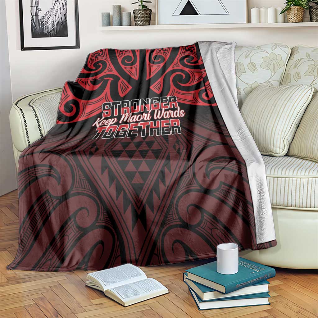 Keep Maori Wards New Zealand Blanket Stronger Together Aotearoa Taniko - Polynesian Pride