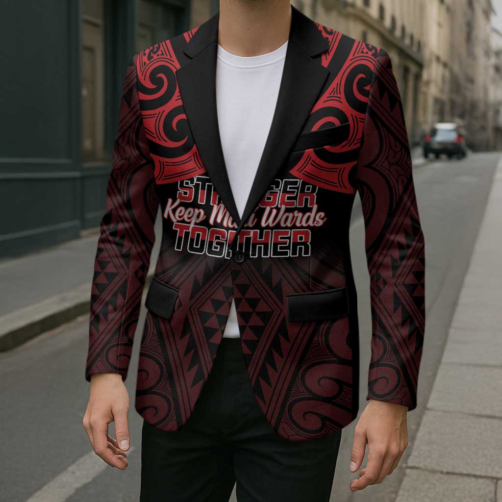 Personalised Keep Maori Wards New Zealand Blazer Stronger Together Aotearoa Taniko - Polynesian Pride