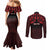 Personalised Keep Maori Wards New Zealand Couples Matching Mermaid Dress and Long Sleeve Button Shirt Stronger Together Aotearoa Taniko - Polynesian Pride