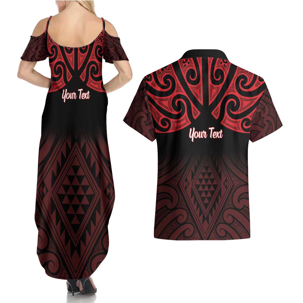 Personalised Keep Maori Wards New Zealand Couples Matching Summer Maxi Dress and Hawaiian Shirt Stronger Together Aotearoa Taniko - Polynesian Pride