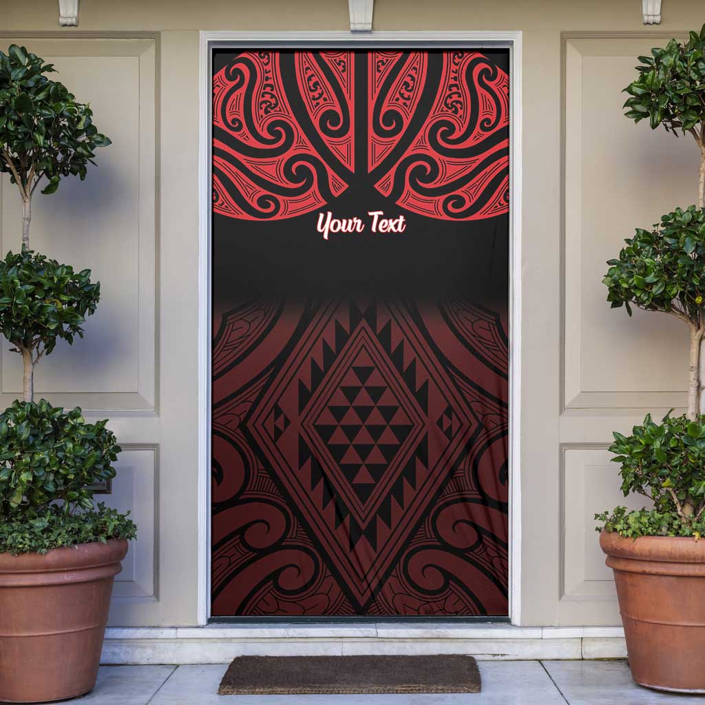Personalised Keep Maori Wards New Zealand Door Cover Stronger Together Aotearoa Taniko - Polynesian Pride