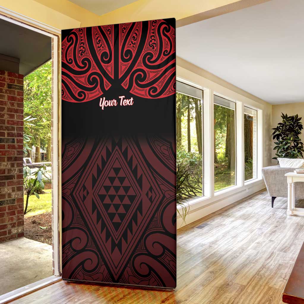 Personalised Keep Maori Wards New Zealand Door Cover Stronger Together Aotearoa Taniko - Polynesian Pride