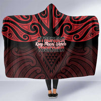 Keep Maori Wards New Zealand Hooded Blanket Stronger Together Aotearoa Taniko - Polynesian Pride