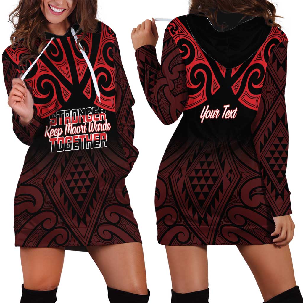 Personalised Keep Maori Wards New Zealand Hoodie Dress Stronger Together Aotearoa Taniko - Polynesian Pride