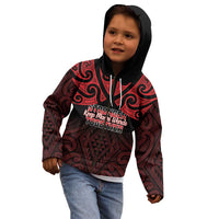 Personalised Keep Maori Wards New Zealand Kid Hoodie Stronger Together Aotearoa Taniko - Polynesian Pride