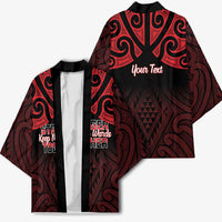 Personalised Keep Maori Wards New Zealand Kimono Stronger Together Aotearoa Taniko - Polynesian Pride