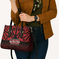 Keep Maori Wards New Zealand Leather Bag Stronger Together Aotearoa Taniko - Polynesian Pride