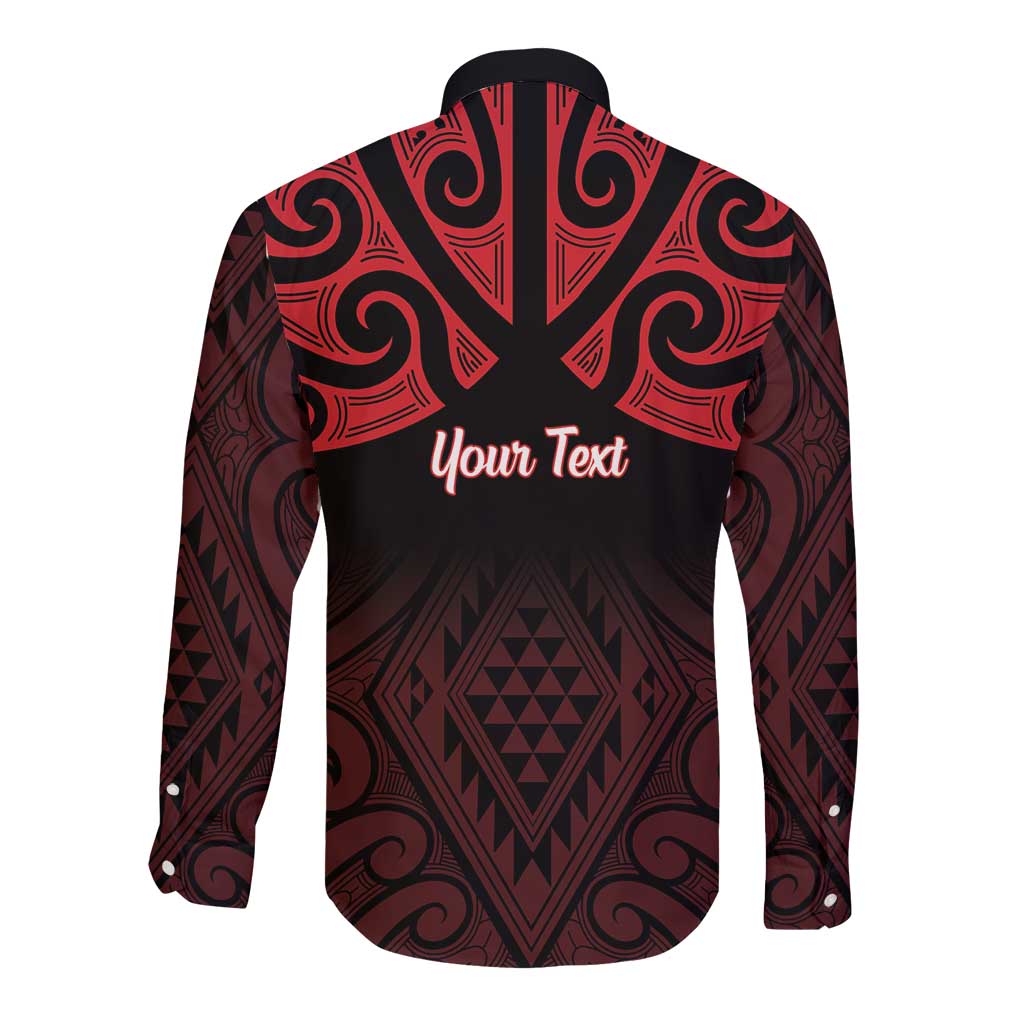 Personalised Keep Maori Wards New Zealand Long Sleeve Button Shirt Stronger Together Aotearoa Taniko - Polynesian Pride