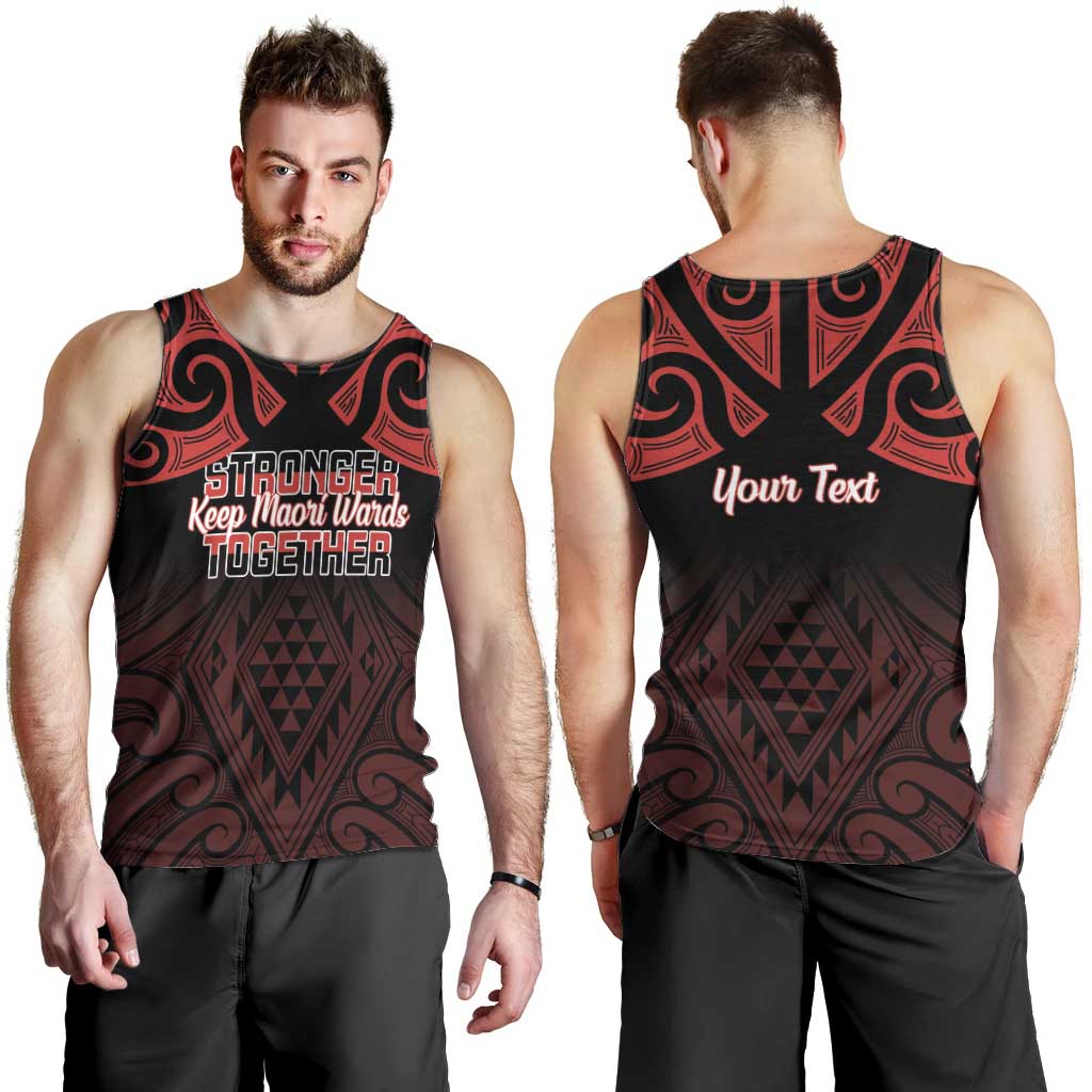 Personalised Keep Maori Wards New Zealand Men Tank Top Stronger Together Aotearoa Taniko - Polynesian Pride