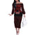 Personalised Keep Maori Wards New Zealand Off The Shoulder Long Sleeve Dress Stronger Together Aotearoa Taniko - Polynesian Pride
