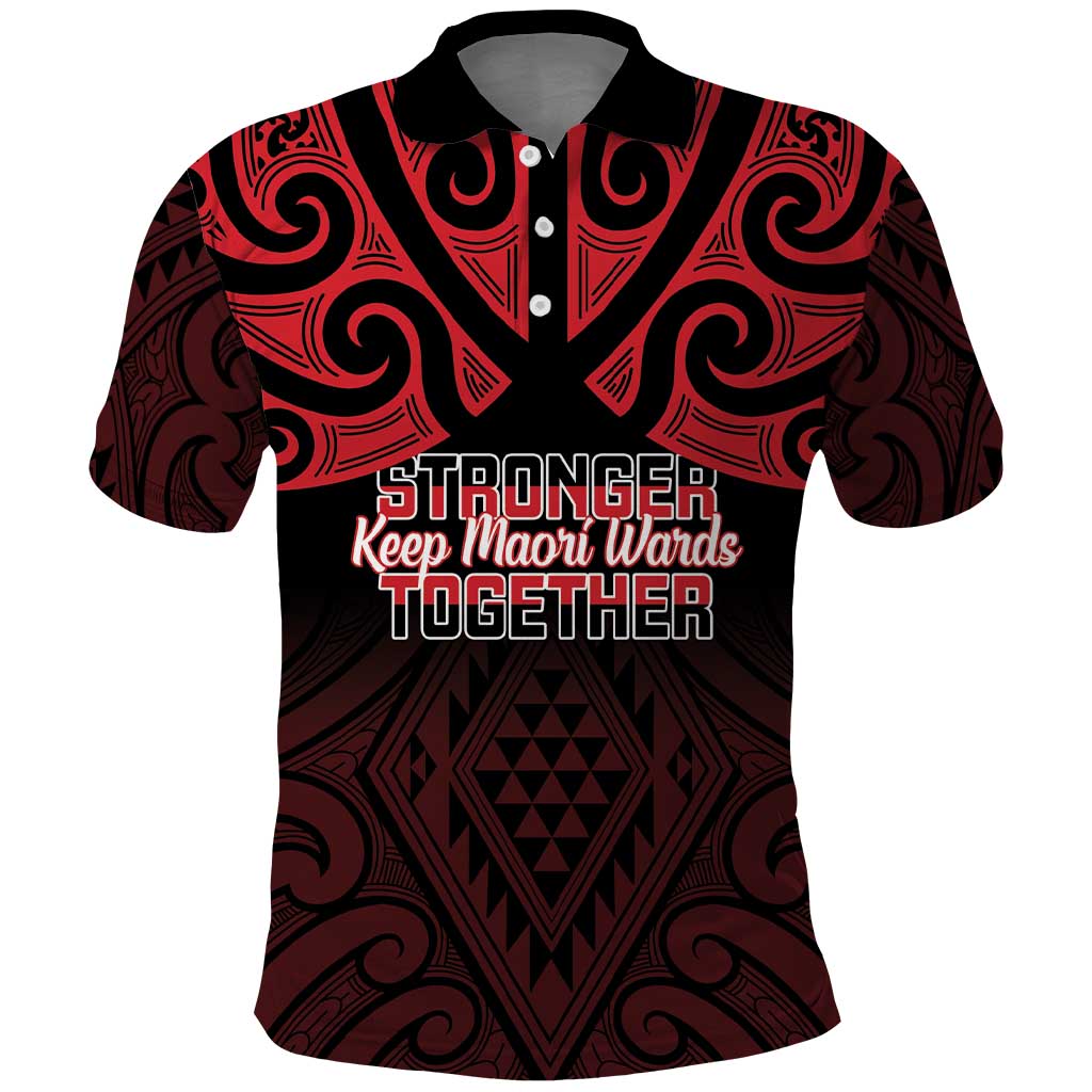 Personalised Keep Maori Wards New Zealand Polo Shirt Stronger Together Aotearoa Taniko - Polynesian Pride