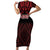 Personalised Keep Maori Wards New Zealand Short Sleeve Bodycon Dress Stronger Together Aotearoa Taniko - Polynesian Pride