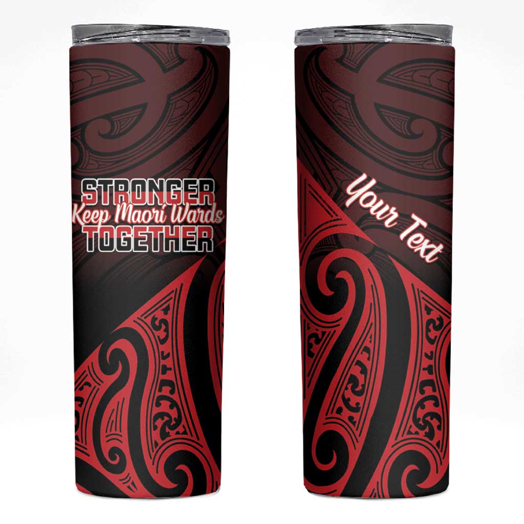 Personalised Keep Maori Wards New Zealand Skinny Tumbler Stronger Together Aotearoa Taniko - Polynesian Pride