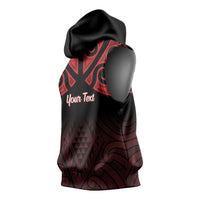 Personalised Keep Maori Wards New Zealand Sleeveless Hoodie Stronger Together Aotearoa Taniko - Polynesian Pride