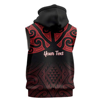 Personalised Keep Maori Wards New Zealand Sleeveless Zip Hoodie Stronger Together Aotearoa Taniko - Polynesian Pride