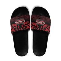 Keep Maori Wards New Zealand Slide Sandals Stronger Together Aotearoa Taniko - Polynesian Pride