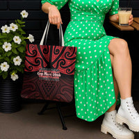 Keep Maori Wards New Zealand Tote Bag Stronger Together Aotearoa Taniko - Polynesian Pride