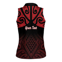 Personalised Keep Maori Wards New Zealand Women Sleeveless Polo Shirt Stronger Together Aotearoa Taniko - Polynesian Pride