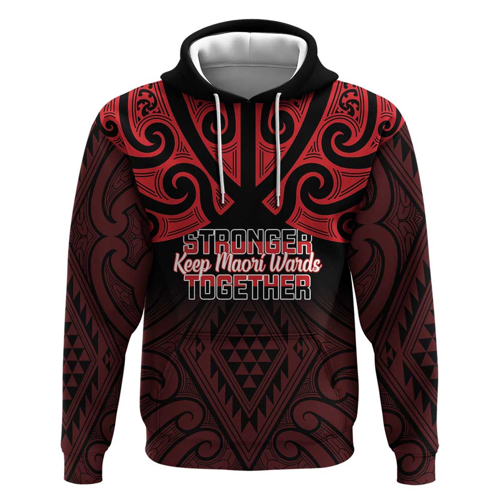 Personalised Keep Maori Wards New Zealand Zip Hoodie Stronger Together Aotearoa Taniko - Polynesian Pride