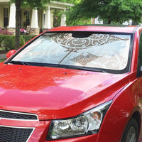 New Zealand Manta Ray Tattoo Auto Sun Shade Aotearoa Maori Haehae Beige - Polynesian Pride