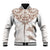 New Zealand Manta Ray Tattoo Baseball Jacket Aotearoa Maori Haehae Beige - Polynesian Pride