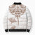 New Zealand Manta Ray Tattoo Bomber Puffer Jacket Aotearoa Maori Haehae Beige - Polynesian Pride