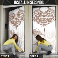 New Zealand Manta Ray Tattoo Door Cover Aotearoa Maori Haehae Beige - Polynesian Pride