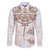 New Zealand Manta Ray Tattoo Family Matching Long Sleeve Bodycon Dress and Hawaiian Shirt Aotearoa Maori Haehae Beige - Polynesian Pride