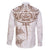 New Zealand Manta Ray Tattoo Family Matching Long Sleeve Bodycon Dress and Hawaiian Shirt Aotearoa Maori Haehae Beige - Polynesian Pride