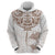 New Zealand Manta Ray Tattoo Hoodie Aotearoa Maori Haehae Beige - Polynesian Pride