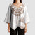 New Zealand Manta Ray Tattoo Kimono Sleeve Blouse Aotearoa Maori Haehae Beige - Polynesian Pride