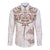 New Zealand Manta Ray Tattoo Long Sleeve Button Shirt Aotearoa Maori Haehae Beige - Polynesian Pride