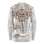 New Zealand Manta Ray Tattoo Long Sleeve Shirt Aotearoa Maori Haehae Beige - Polynesian Pride