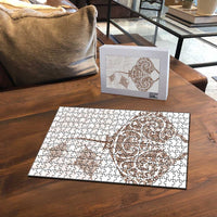 New Zealand Manta Ray Tattoo Puzzle Aotearoa Maori Haehae Beige - Polynesian Pride