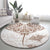 New Zealand Manta Ray Tattoo Round Carpet Aotearoa Maori Haehae Beige - Polynesian Pride