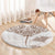 New Zealand Manta Ray Tattoo Round Carpet Aotearoa Maori Haehae Beige - Polynesian Pride