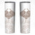 New Zealand Manta Ray Tattoo Skinny Tumbler Aotearoa Maori Haehae Beige - Polynesian Pride