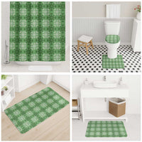 Green Hawaiian Quilt Bathroom Set Hawaii Pineapple Monstera Palaka Motifs - Polynesian Pride
