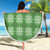 Green Hawaiian Quilt Beach Blanket Hawaii Pineapple Monstera Palaka Motifs - Polynesian Pride