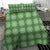 Green Hawaiian Quilt Bedding Set Hawaii Pineapple Monstera Palaka Motifs - Polynesian Pride
