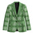 Green Hawaiian Quilt Blazer Hawaii Pineapple Monstera Palaka Motifs - Polynesian Pride