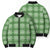 Green Hawaiian Quilt Bomber Puffer Jacket Hawaii Pineapple Monstera Palaka Motifs - Polynesian Pride