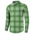 Green Hawaiian Quilt Button Sweatshirt Hawaii Pineapple Monstera Palaka Motifs - Polynesian Pride