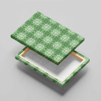 Green Hawaiian Quilt Canvas Wall Art Hawaii Pineapple Monstera Palaka Motifs - Polynesian Pride