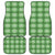 Green Hawaiian Quilt Car Mats Hawaii Pineapple Monstera Palaka Motifs - Polynesian Pride