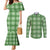 Green Hawaiian Quilt Couples Matching Mermaid Dress and Long Sleeve Button Shirt Hawaii Pineapple Monstera Palaka Motifs - Polynesian Pride