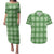 Green Hawaiian Quilt Couples Matching Puletasi and Hawaiian Shirt Hawaii Pineapple Monstera Palaka Motifs - Polynesian Pride
